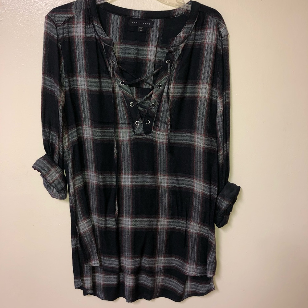 Sanctuary black plaid tunic